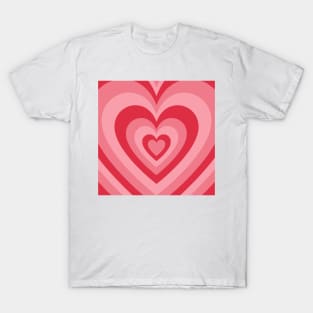 pink + red retro heart T-Shirt